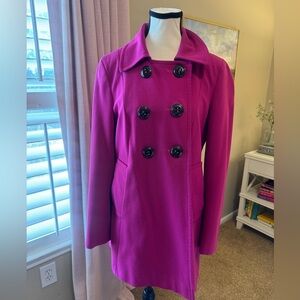 Charles Gray London magenta pea coat size large
